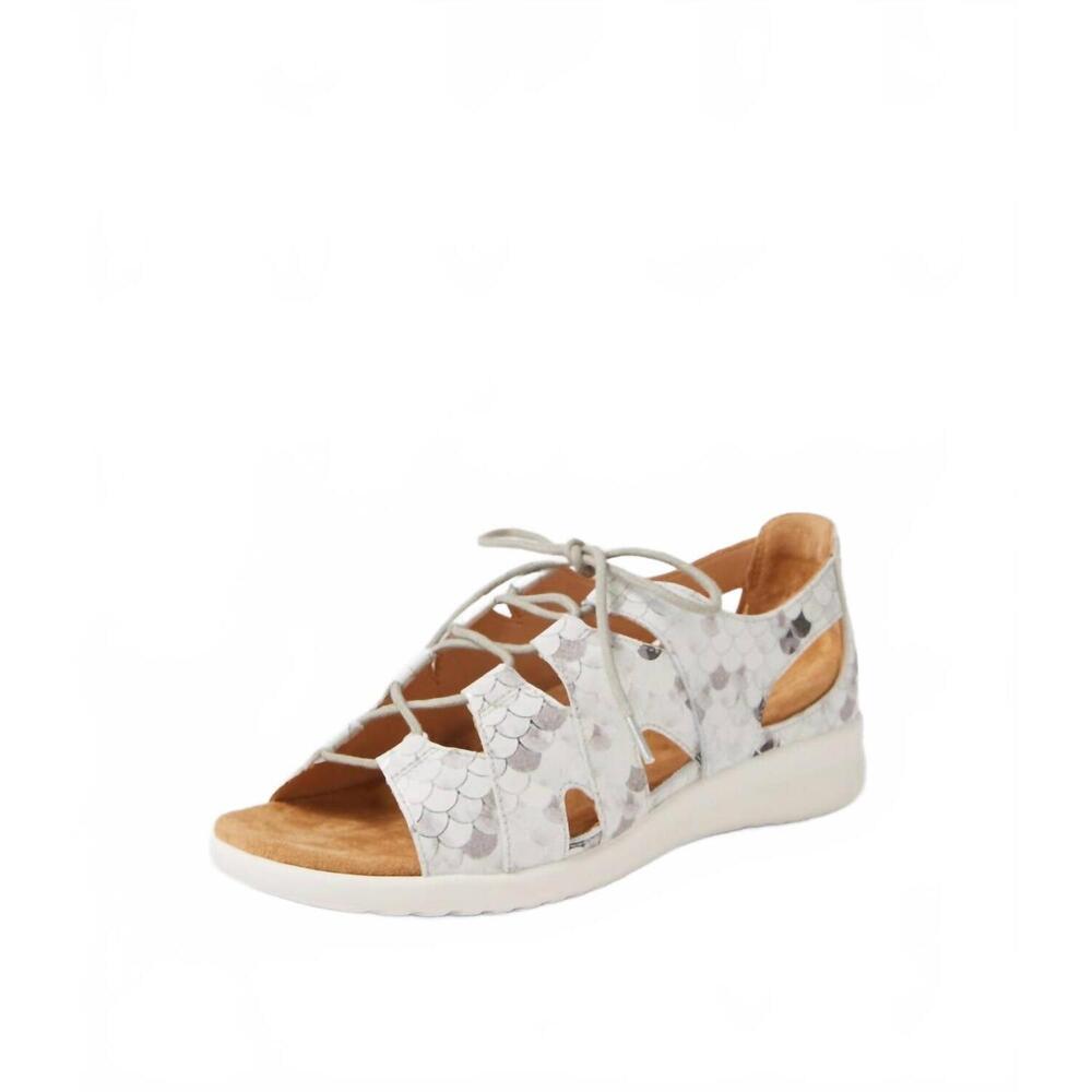 NEW ZIERA women's barnett xw sandals in misty bubbles leather/ white sole
